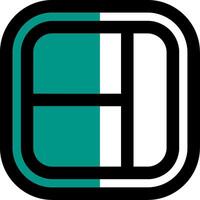 Layout Filled Half Cut Icon vector