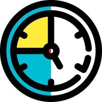 Time Filled Half Cut Icon vector