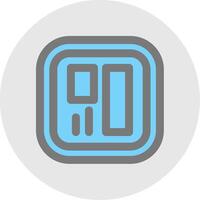 Layout Line Filled Light Circle Icon vector