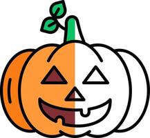 calabaza lleno medio cortar icono vector