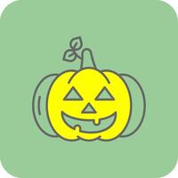 Pumpkin Filled Yellow Icon vector