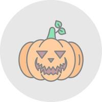 Pumpkin Line Filled Light Circle Icon vector