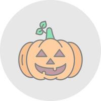 Pumpkin Line Filled Light Circle Icon vector