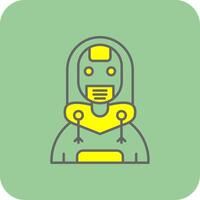 Robot Filled Yellow Icon vector