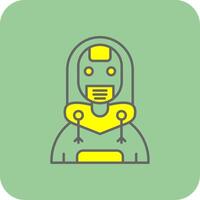 robot lleno amarillo icono vector