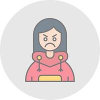 Angry Line Filled Light Circle Icon vector