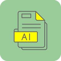 Ai Filled Yellow Icon vector