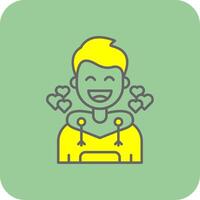 Love Filled Yellow Icon vector