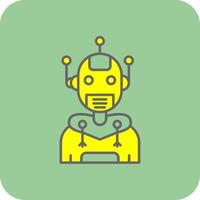 robot lleno amarillo icono vector