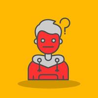 Thinking Filled Shadow Icon vector