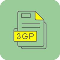 3gp Filled Yellow Icon vector