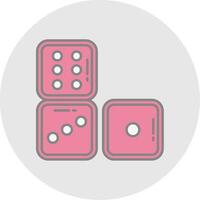 Dices Line Filled Light Circle Icon vector