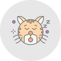 Sleep Line Filled Light Circle Icon vector