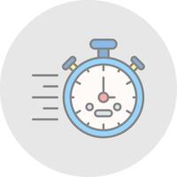 Stopwatch Line Filled Light Circle Icon vector