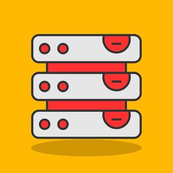 base de datos lleno sombra icono vector