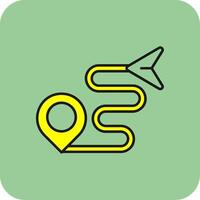 Route Filled Yellow Icon vector