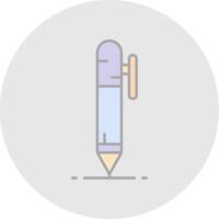 Pen Line Filled Light Circle Icon vector