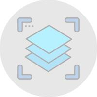 Layers Line Filled Light Circle Icon vector