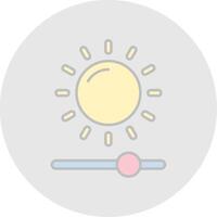 Brightness Line Filled Light Circle Icon vector