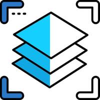 Layers Filled Half Cut Icon vector