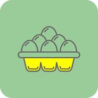 Eggs Filled Yellow Icon vector