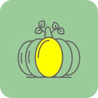 Pumpkin Filled Yellow Icon vector