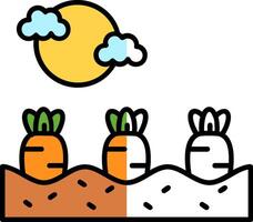 Carrots Filled Half Cut Icon vector