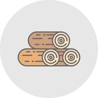 Wood Line Filled Light Circle Icon vector