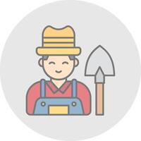 Farmer Line Filled Light Circle Icon vector