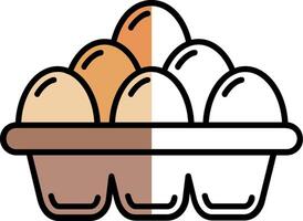 Eggs Filled Half Cut Icon vector