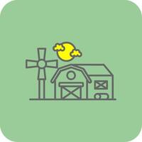 Barn Filled Yellow Icon vector