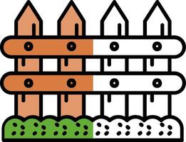 Fence Filled Half Cut Icon vector