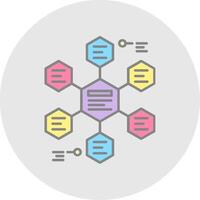 Relation Line Filled Light Circle Icon vector