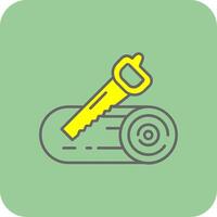 Sawing Filled Yellow Icon vector