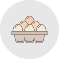 Eggs Line Filled Light Circle Icon vector