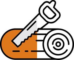 Sawing Filled Half Cut Icon vector