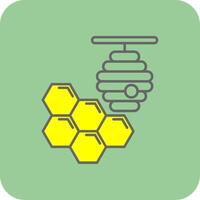 Honeycomb Filled Yellow Icon vector