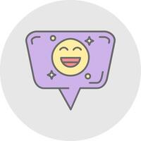 Emoji Line Filled Light Circle Icon vector