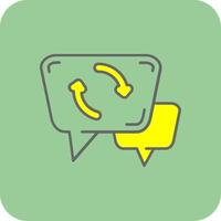 Syncing Filled Yellow Icon vector