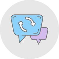 Syncing Line Filled Light Circle Icon vector