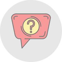 Question Line Filled Light Circle Icon vector