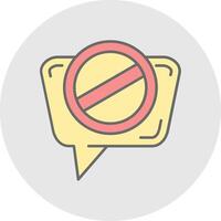 Blocked Line Filled Light Circle Icon vector