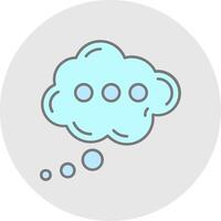 Cloud Line Filled Light Circle Icon vector