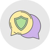 Secure Line Filled Light Circle Icon vector