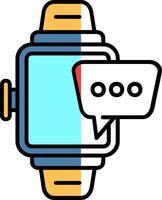 Smartwatch Filled Half Cut Icon vector