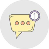 Notification Line Filled Light Circle Icon vector