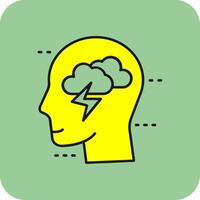 Brainstorm Filled Yellow Icon vector