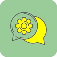 Gear Filled Yellow Icon vector