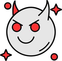 Demon Filled Shadow Icon vector