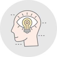 Visualization Line Filled Light Circle Icon vector